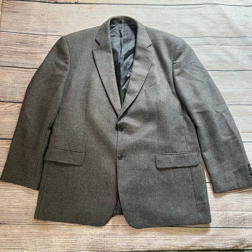 Vintage‎ Lord West Gray Blazer Mens 46R 100% Pure Lambs Wool Jacket Career Tweed